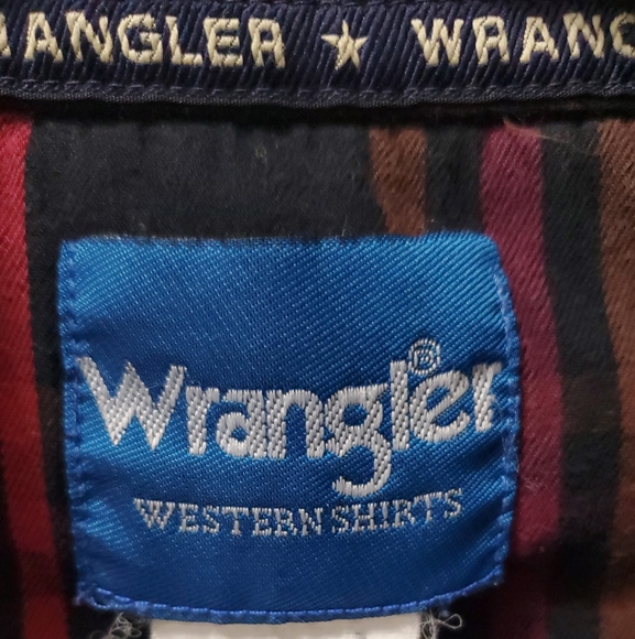 Men's Plaid button down vintage Wrangler shirt. Size Lg - Picture 3 of 7